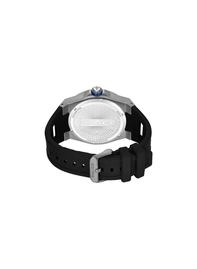 Police black Men's Dominion Black Dial Silicone Strap Multifunction Watch for Men, 45mm for Men | Best Price UAE
